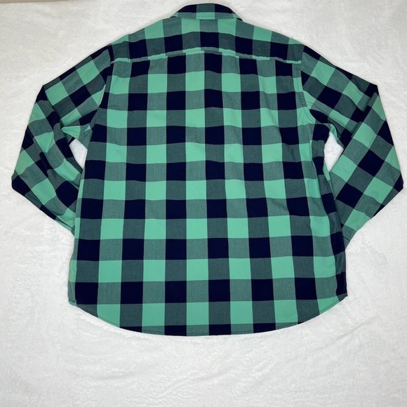 UNTUCKit Mens Green/Navy Blue Checkered Long Sleeve Button Down Shirt Size XL - Picture 7 of 7
